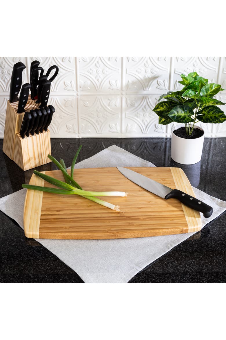 Extra Large Burnished Cutting Board, 12x18-Inch, Alternate, color, Bamboo