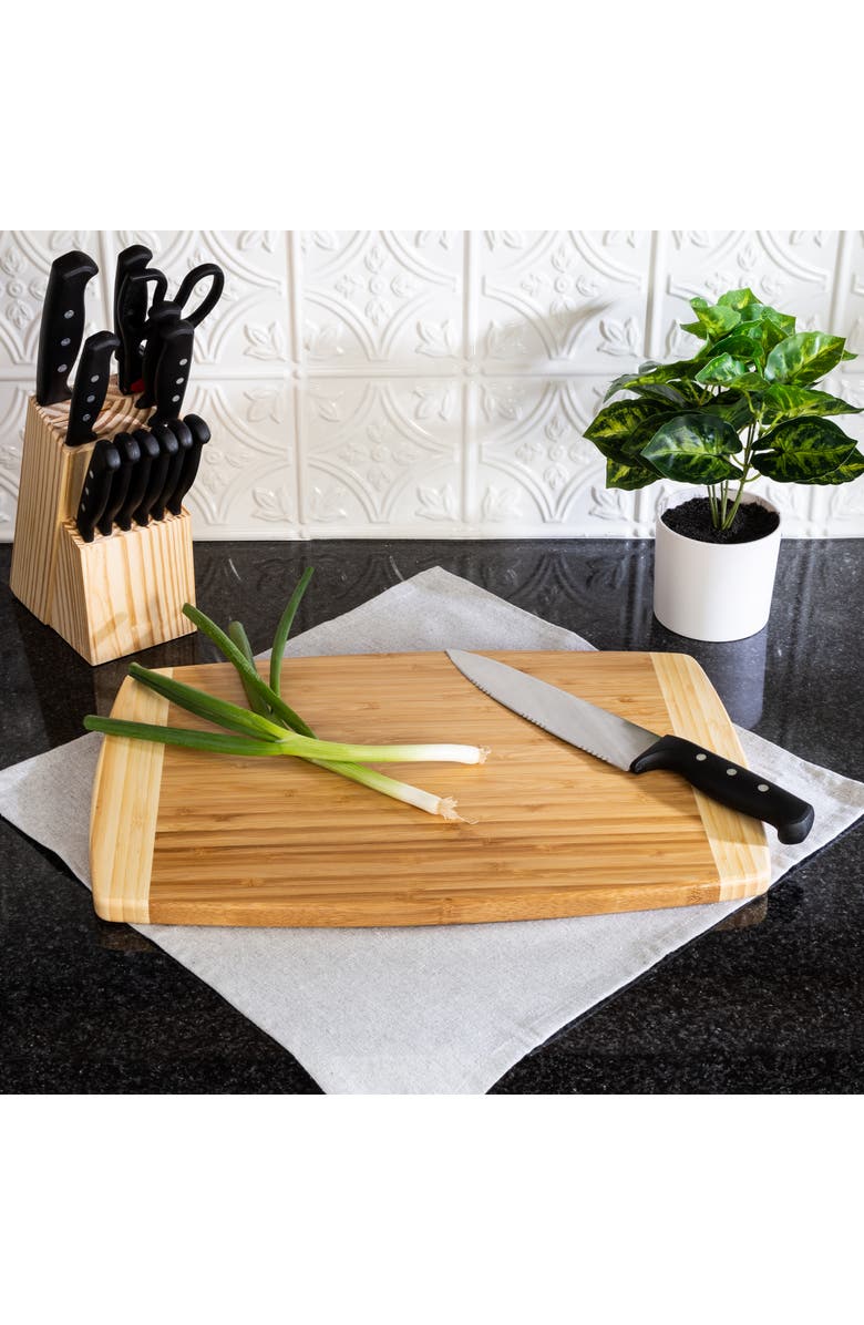 JOYCE CHEN Extra Large Burnished Cutting Board, 12x18-Inch, Alternate, color, Bamboo