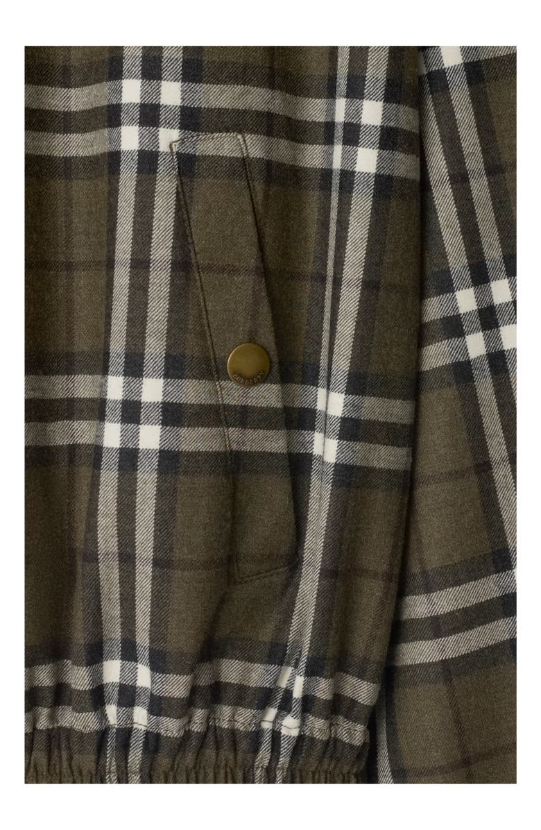 Burberry Check Bonded Wool Harrington Jacket, Alternate, color, Shrub Green/Yew Green