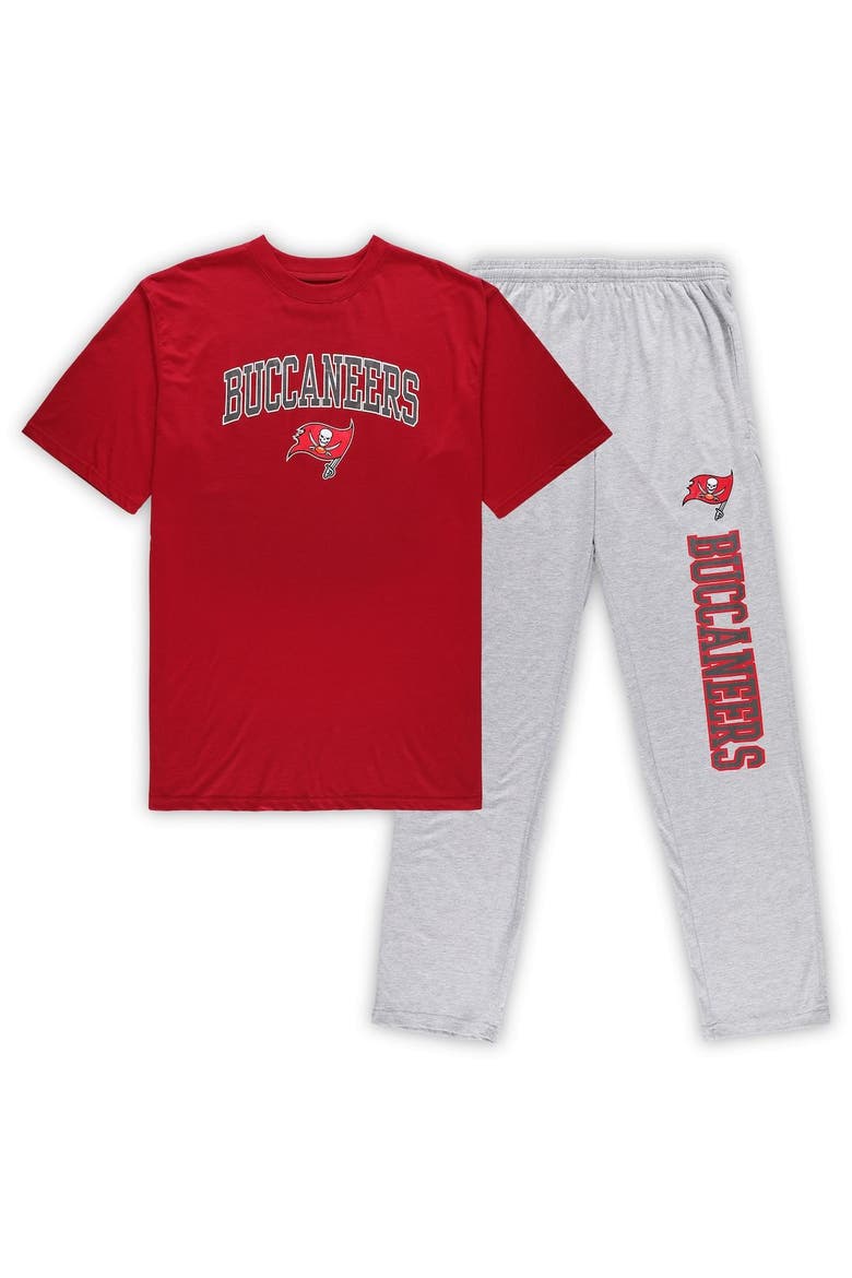 Men's Concepts Sport Red/Heathered Gray Tampa Bay Buccaneers Big & Tall T-Shirt & Pants Sleep Set, Main, color, Red