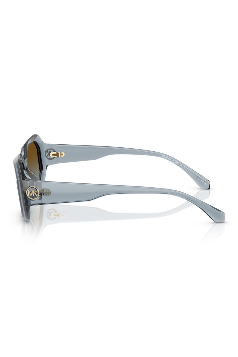 54mm Gradient Geometric Sunglasses, Alternate, color, DENIM TRANSPARENT / BROWN BLUE
