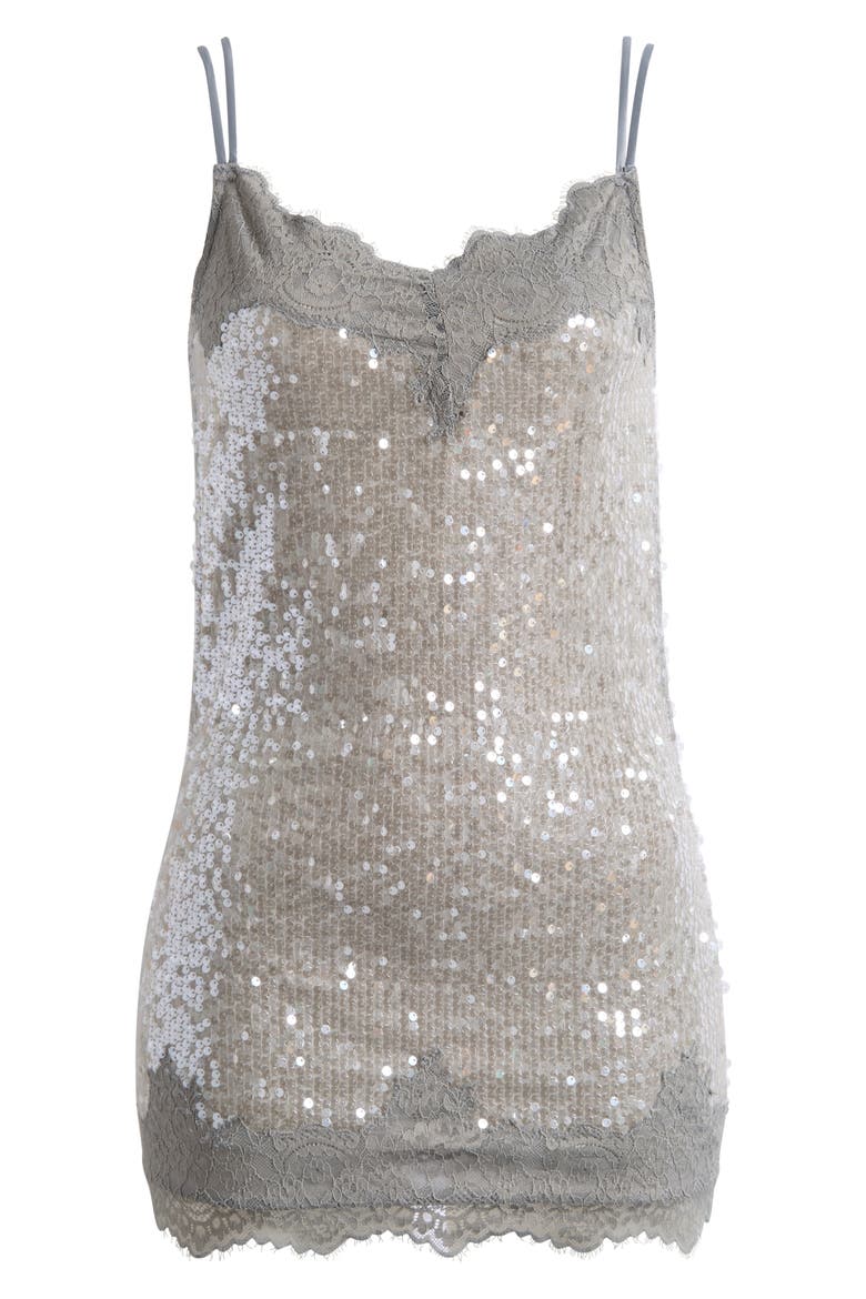 Sequin Backless Minidress, Alternate, color, GREY