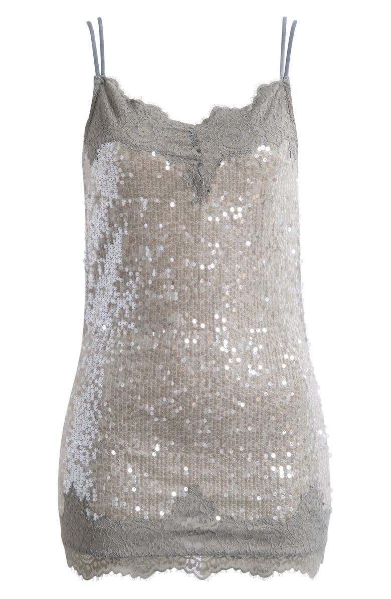 JADED LONDON Sequin Backless Minidress, Alternate, color, Grey