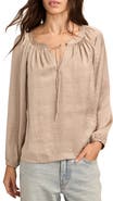 Lucky Brand Notch Neck Peasant Top