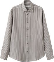 MANGO Stripe Button-Up Shirt