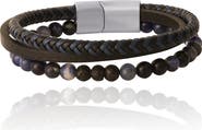 Lucky Brand Stainless Steel (316L) Blue 3-Row Bracelet