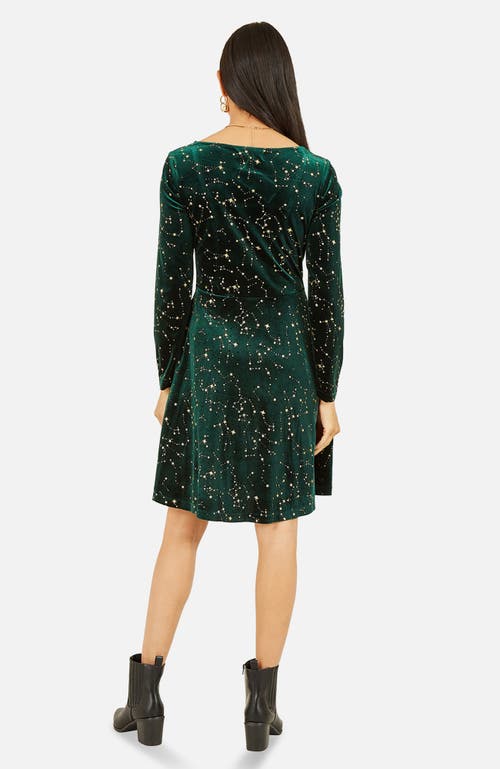 Yumi Star Foil Print Skater Dress In Multi