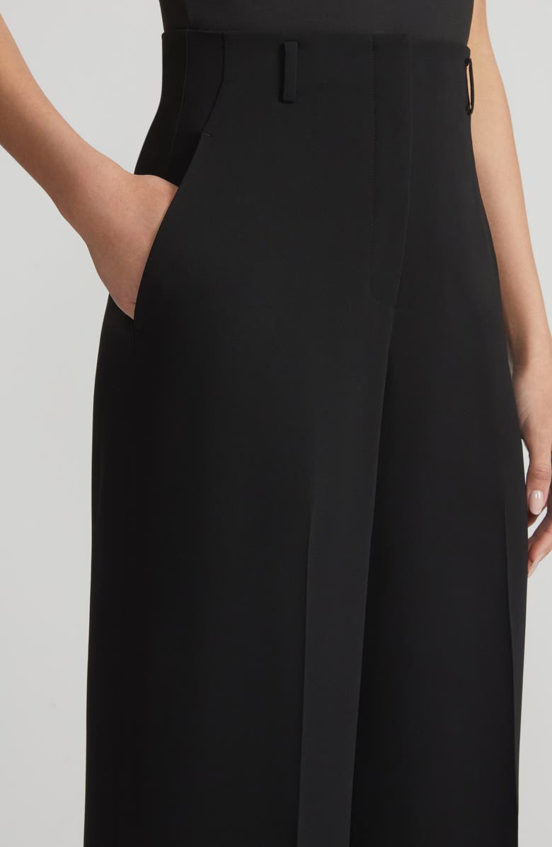 Lafayette 148 New York Thames Finesse Crepe Wide Leg Pants, Alternate, color, Black