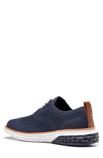 Cole Haan Grand Hurrion Stitchlite Wing Oxford In Navy Blzr Brtsh Tn