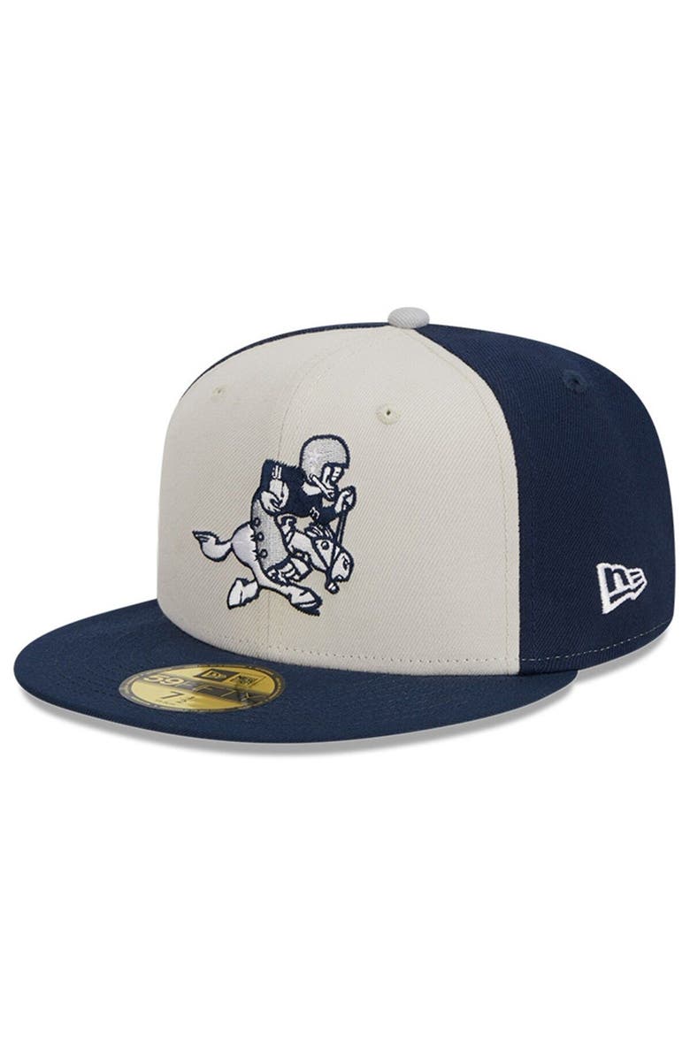 New Era Men's New Era  Cream/Navy Dallas Cowboys 2023 Sideline Historic 59FIFTY Fitted Hat, Alternate, color, Cream