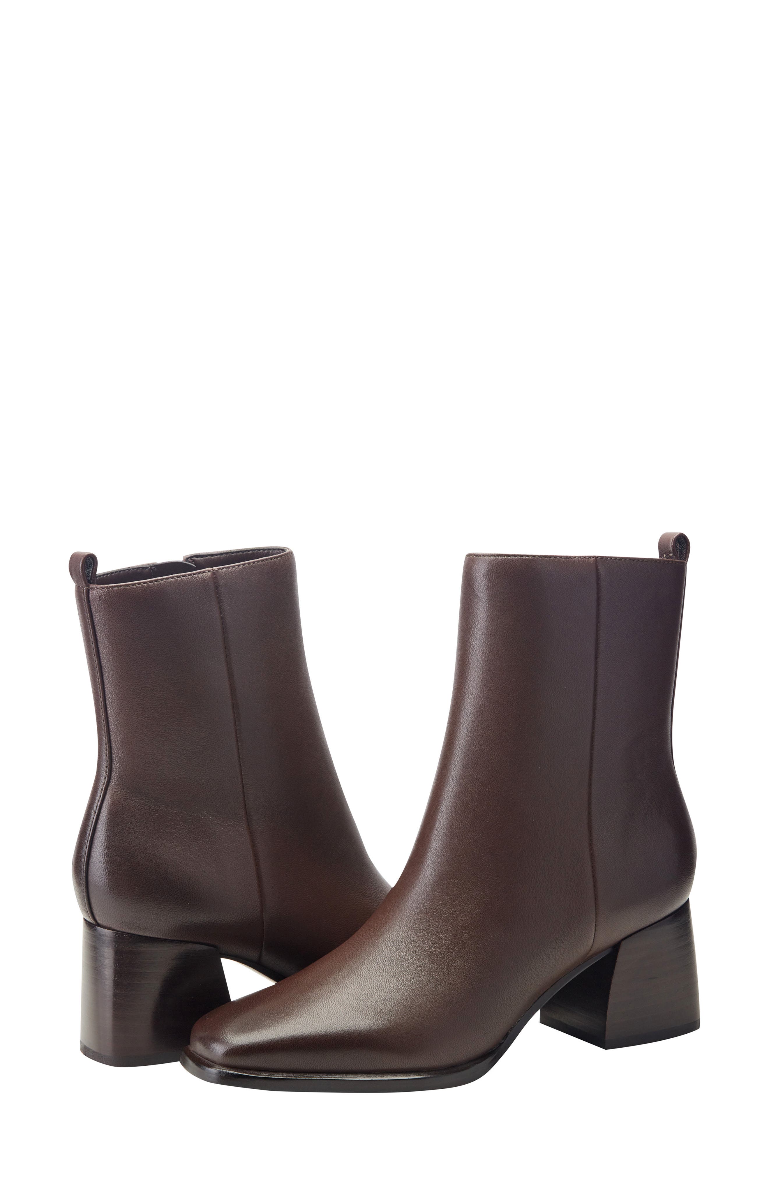 Milley Leather Bootie, Alternate, color, DARK BROWN