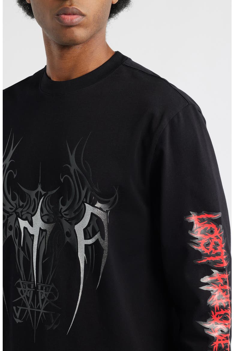 Lawrence Cyber Sigilism Long Sleeve Graphic T-Shirt, Alternate, color, BLACK CYBER SIGILISM