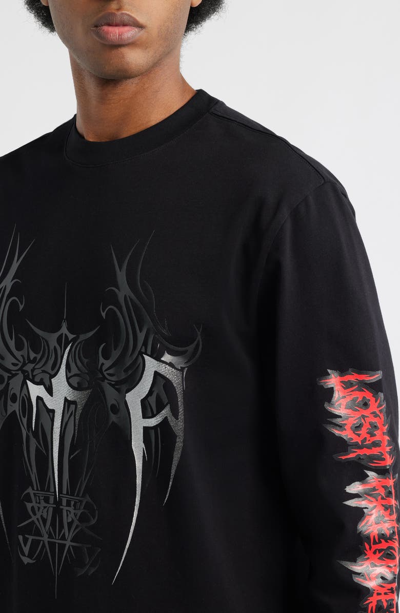 RtA Lawrence Cyber Sigilism Long Sleeve Graphic T-Shirt, Alternate, color, Black Cyber Sigilism