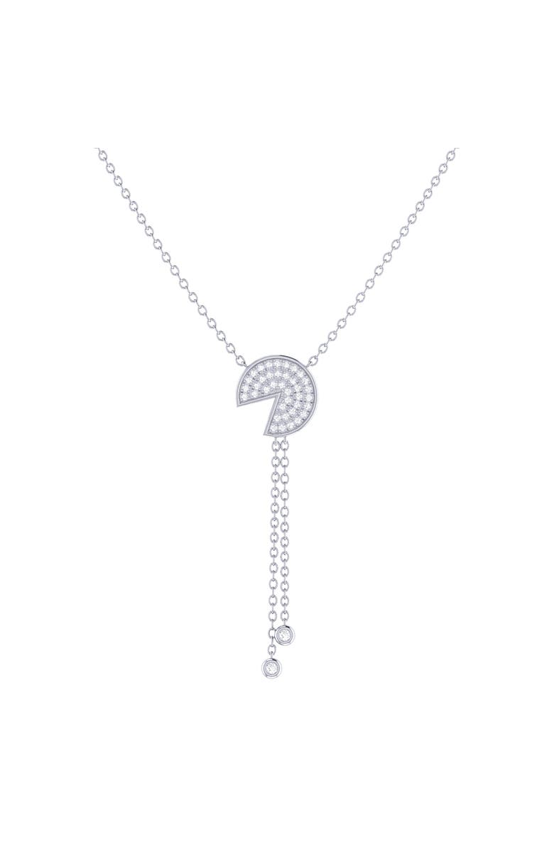 LuvMyJewelry Pac Man Candy Sterling SIlver Diamond Lariat Necklace, Main, color, 
