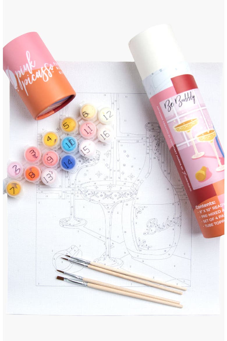 Be Bubbly Paint by Numbers Kit, Alternate, color, Pink Checkered