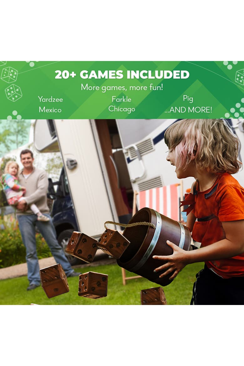 Yardzee, Farkle & 20+ Dice Games | 2.5in Dice, Alternate, color, Brown