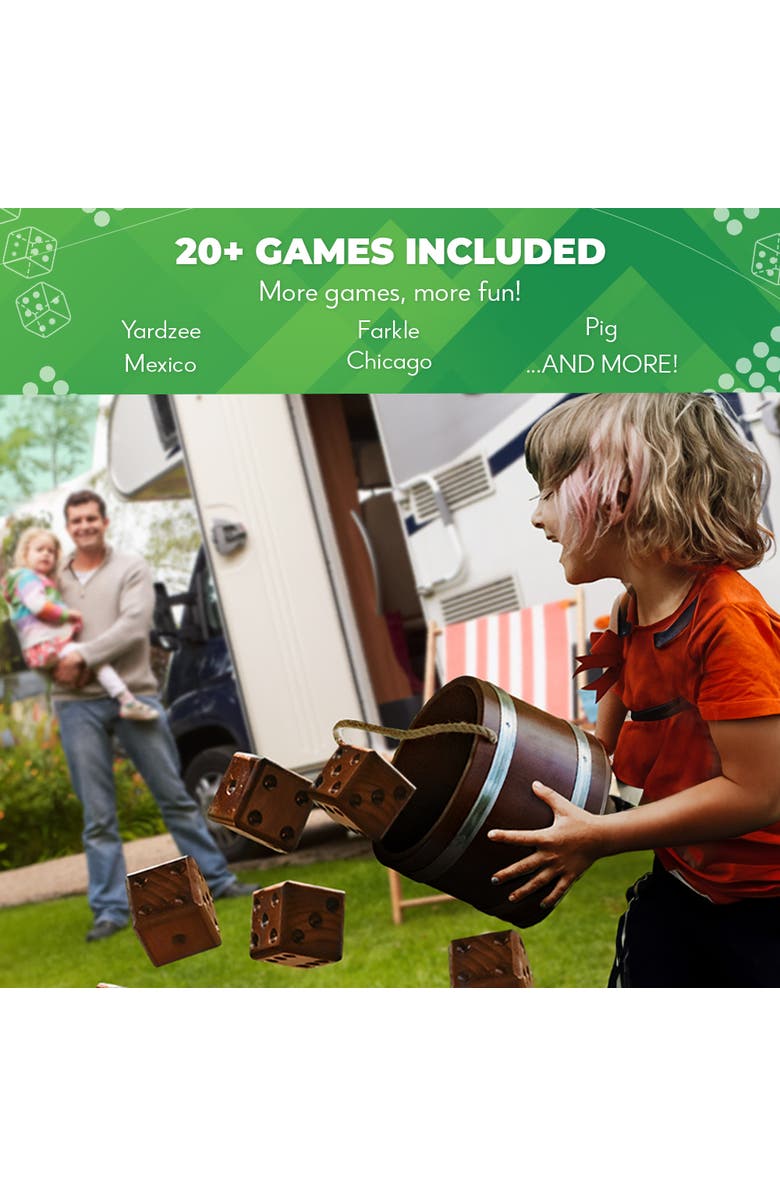 Swooc Games Yardzee, Farkle & 20+ Dice Games | 2.5in Dice, Alternate, color, Brown