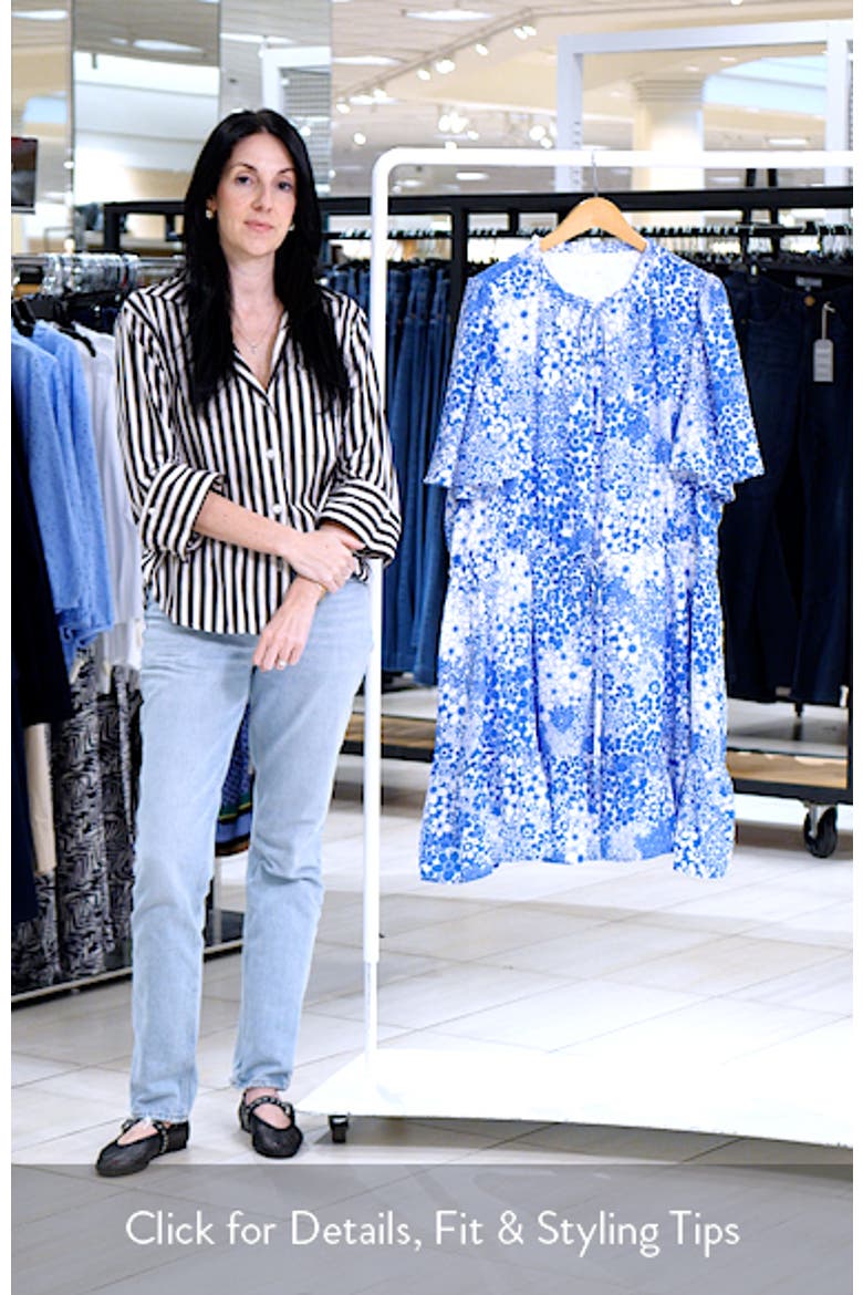 Floral Print Flutter Sleeve Dress video