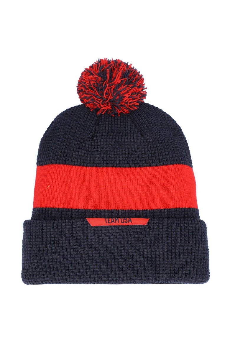 Men's Nike Navy Team USA 2021 Sideline Cuffed Knit Hat with Pom, Alternate, color, Navy