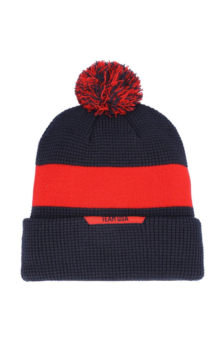 Nike Men's Nike Navy Team USA 2021 Sideline Cuffed Knit Hat with Pom, Alternate, color, 
