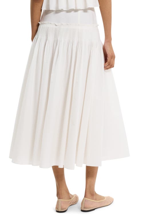 Theory Accordion Yoke Skirt In White