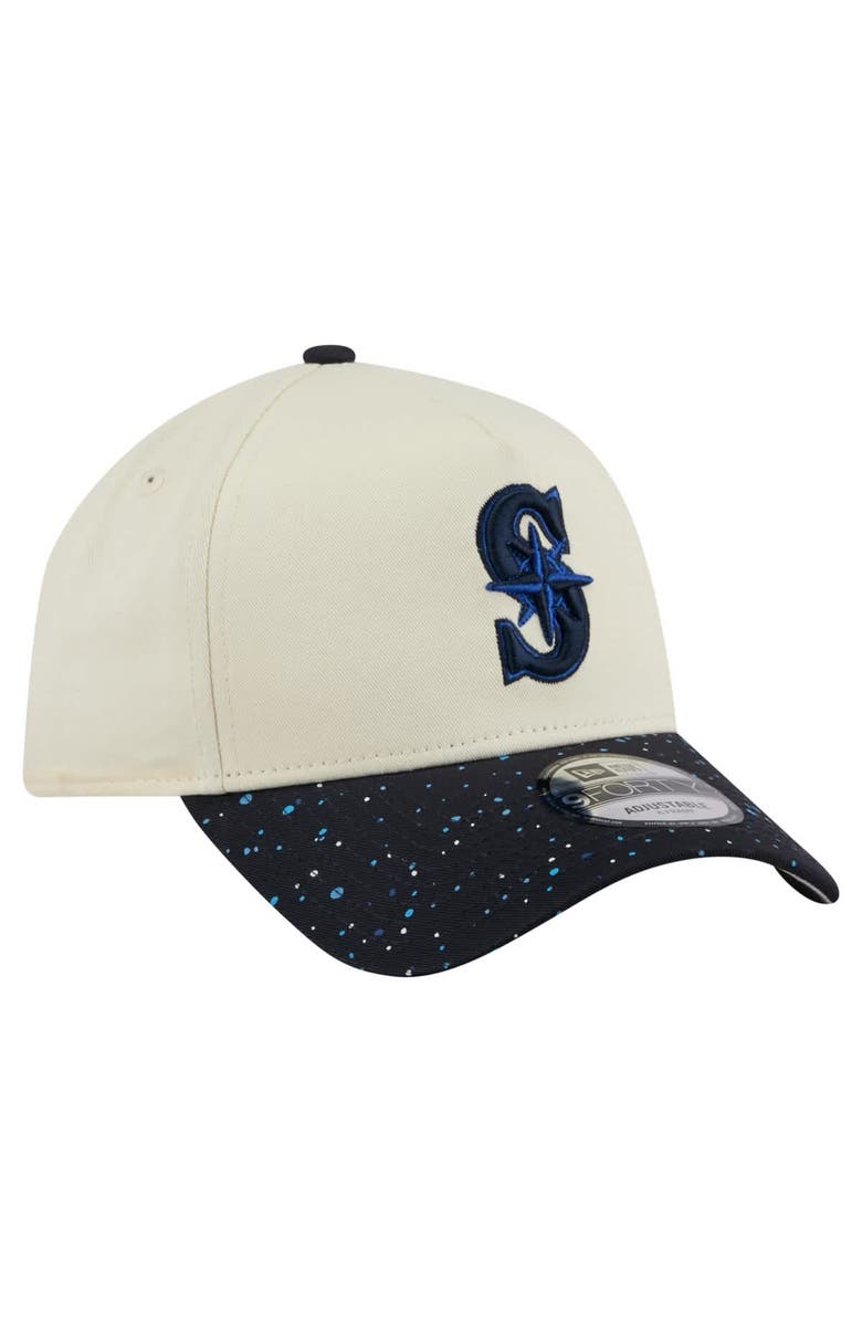 New Era Men's New Era Cream Seattle Mariners Speckle A-Frame 9FORTY Adjustable Hat, Alternate, color,