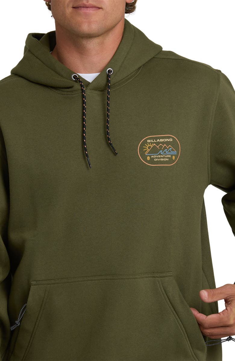 Billabong Compass A/Div Fleece Graphic Hoodie, Alternate, color, Winter Moss