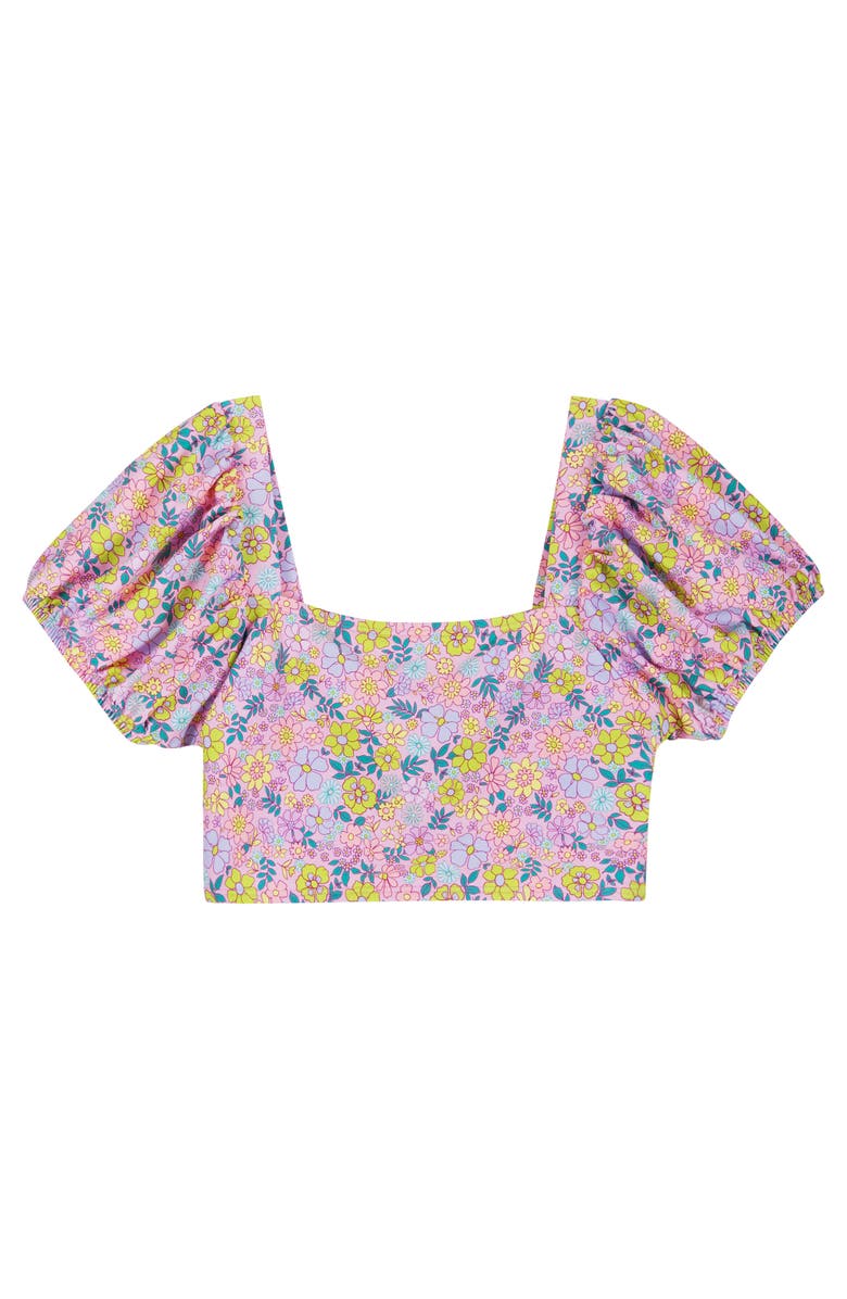 Andy
Evan Kids
Floral Puff Sleeve Two-Piece Swimsuit, Alternate, color, Purple Floral