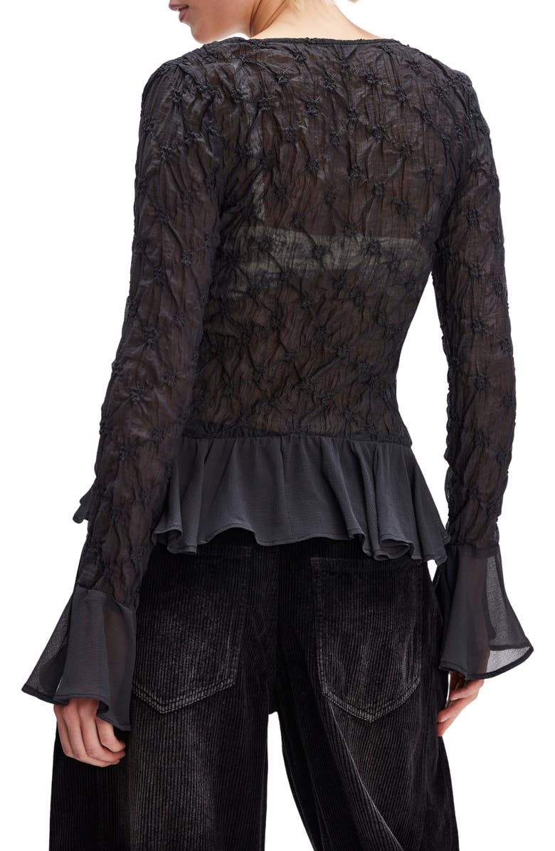Elias Smocked Long Sleeve Button-Up Top