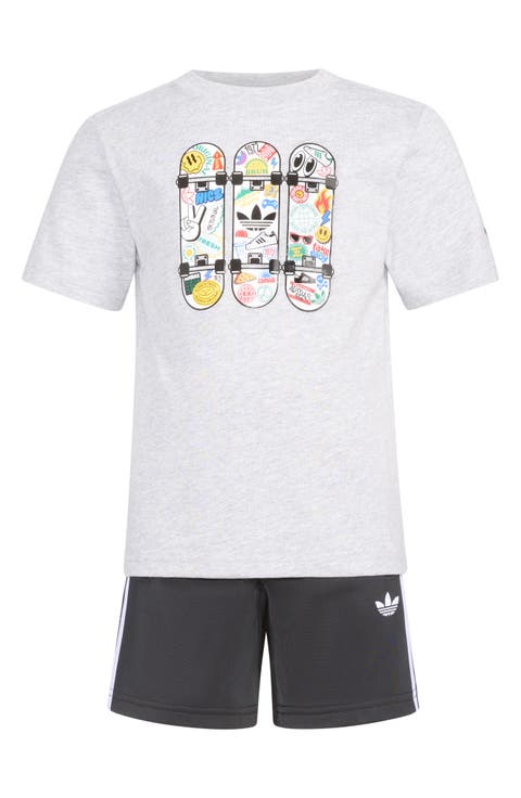 Kids' Firebird T-Shirt & 3-Stripes Shorts Set (Little Kid)