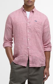 Barbour Linton Regular Fit Microcheck Linen Button-Down Shirt