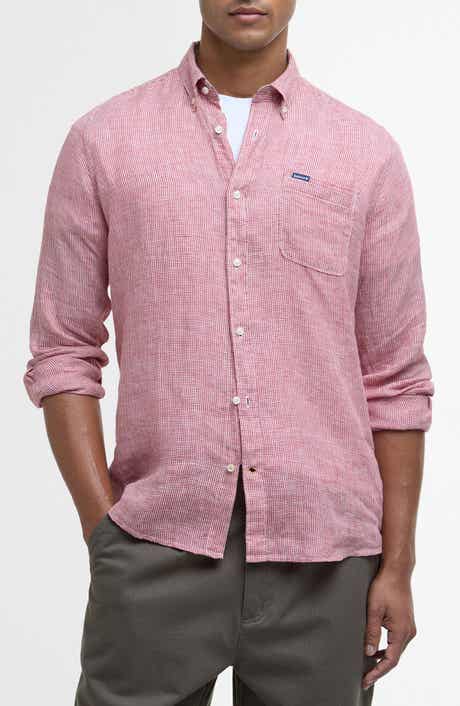 Barbour Linton Regular Fit Microcheck Linen Button-Down Shirt