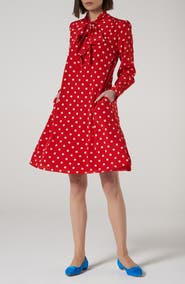 LK Bennett Evia Long Sleeve Silk Dress