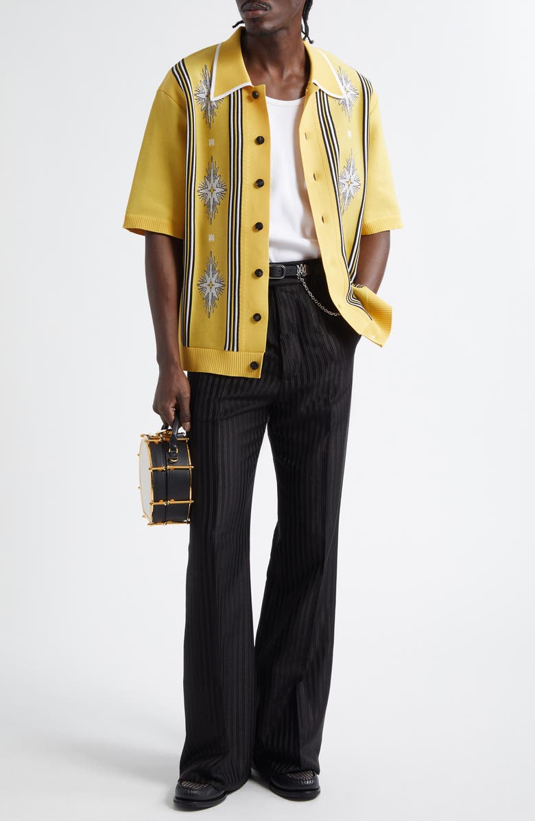 AMIRI Starburst Jacquard Cardigan, Alternate, color, 