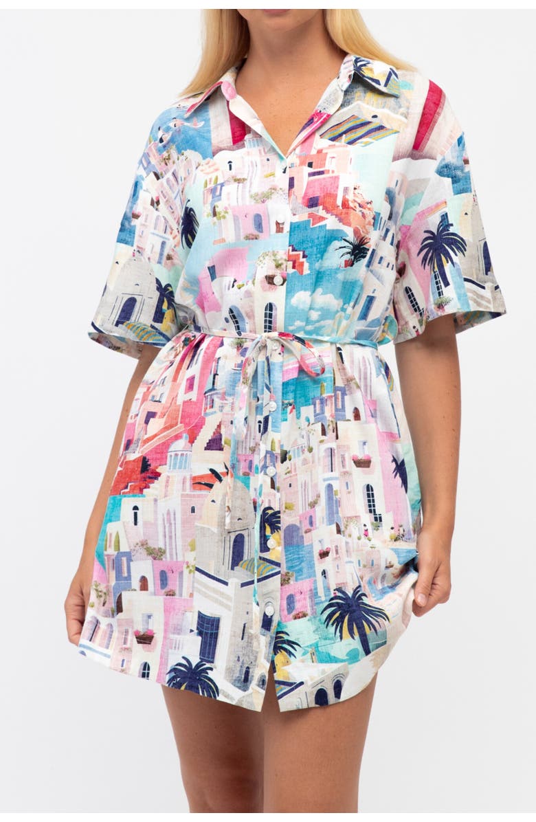 White Closet Sunny Santorini Mini Dress, Alternate, color, Blue