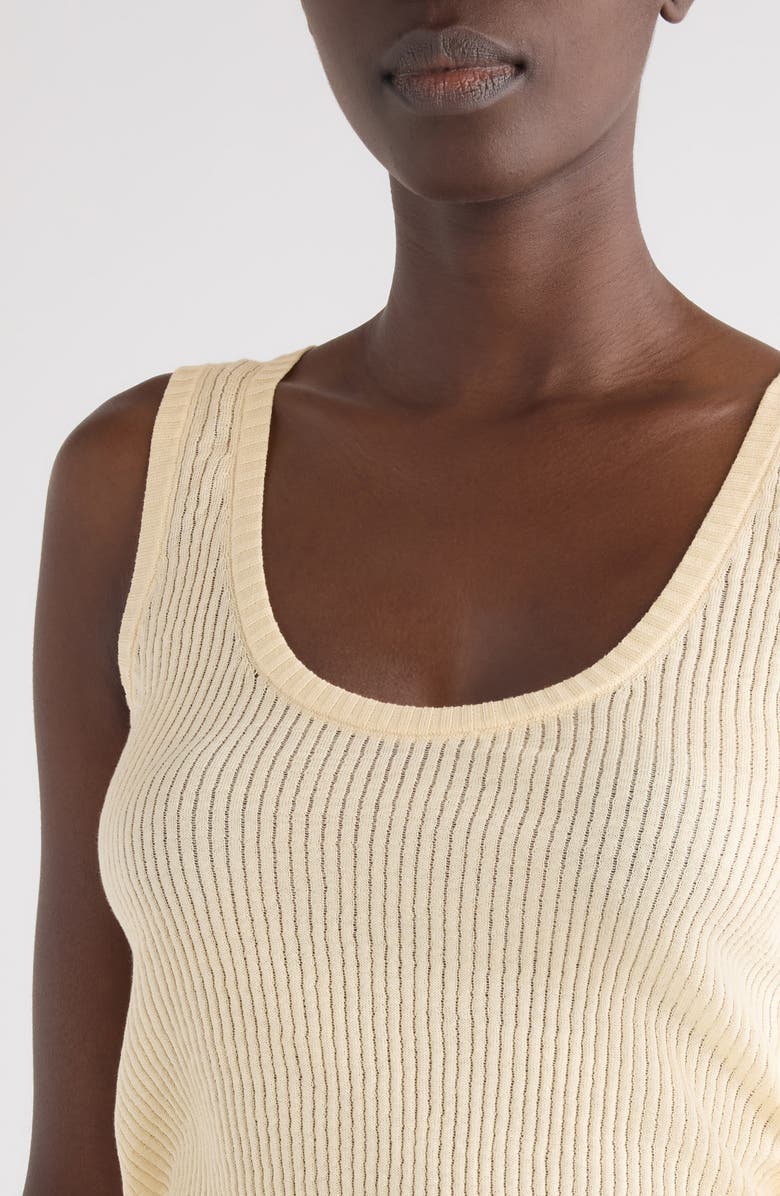 Dries Van Noten Tova Cotton Rib Tank, Alternate, color, Cream