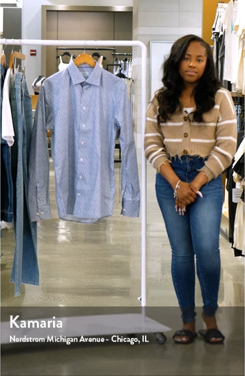 Slim Fit Floral Cotton Dress Shirt, sales video thumbnail