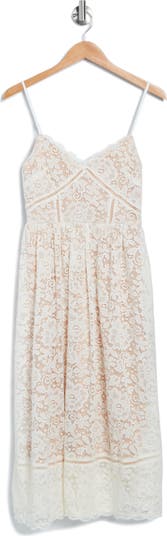Crochet Stretch Lace Midi Dress