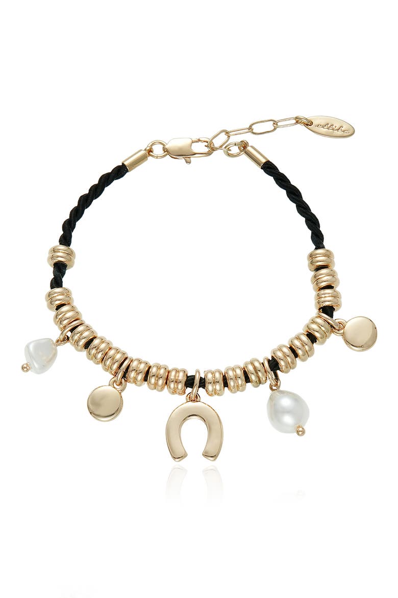 Lucky Cord Charm Bracelet, Main, color, GOLD