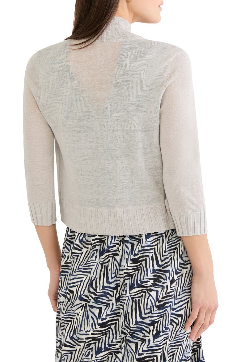 Linen Blend Bolero Cardigan, Alternate, color, SILVER WISP