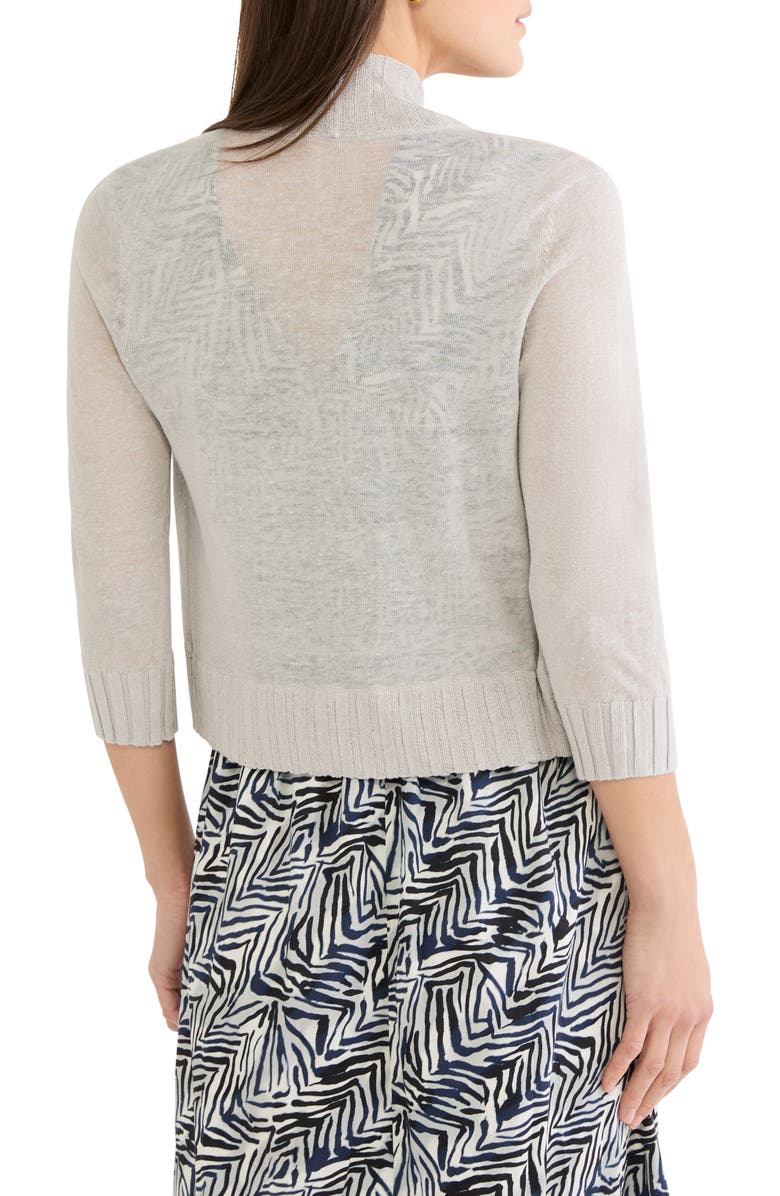 NIC+ZOE Linen Blend Bolero Cardigan, Alternate, color, Silver Wisp