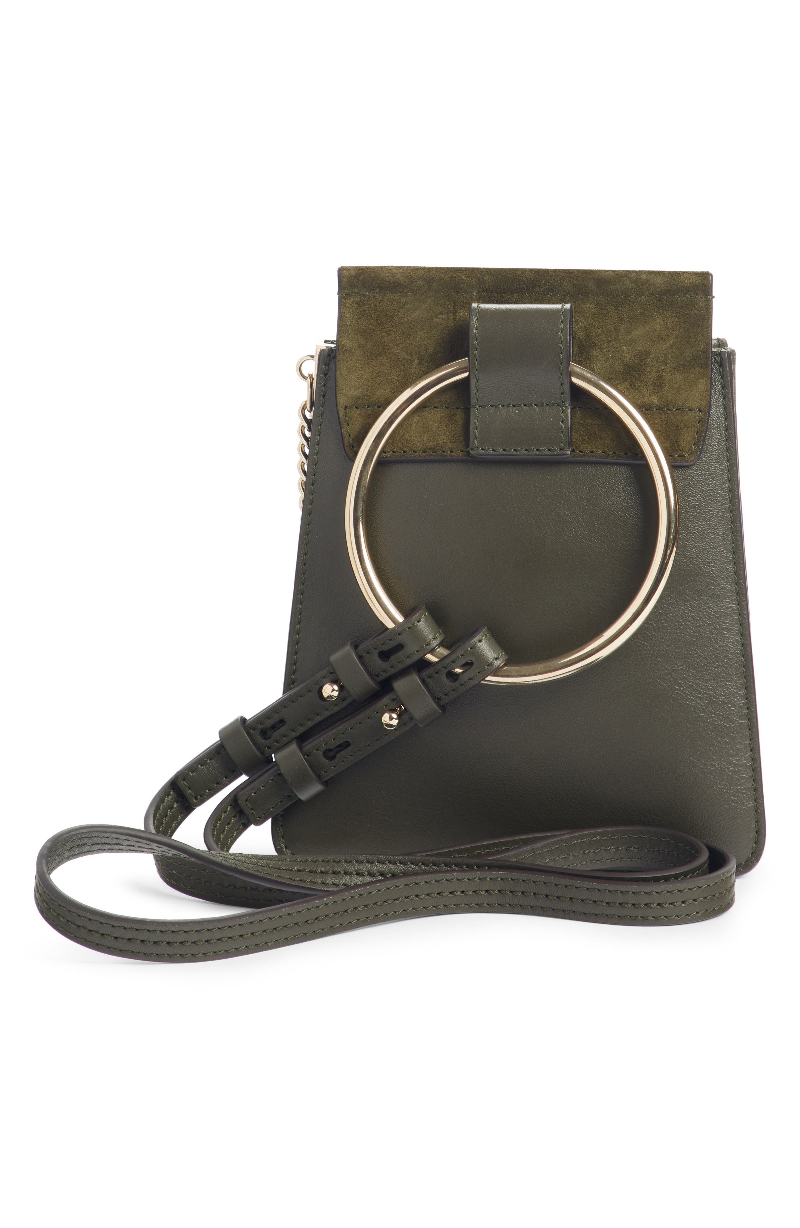 Chloé Faye Small Suede & Leather Bracelet Bag, Alternate, color, 