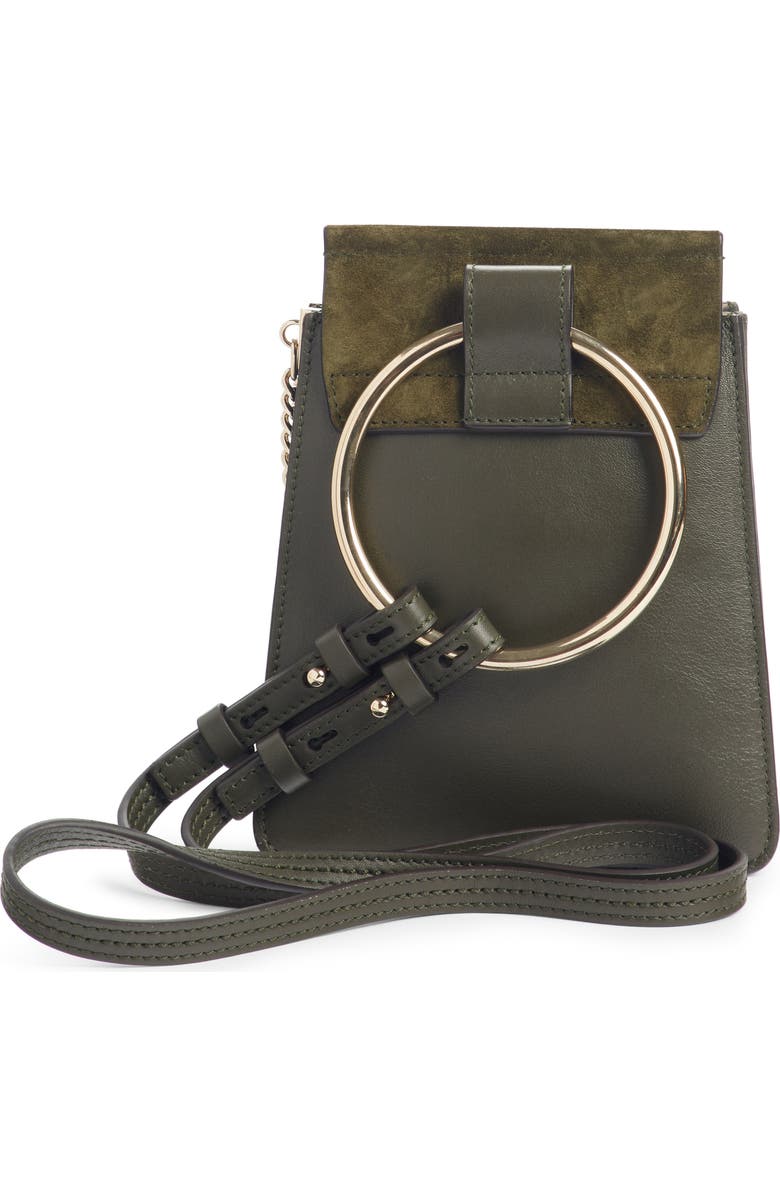Chloé Faye Small Suede & Leather Bracelet Bag, Alternate, color,