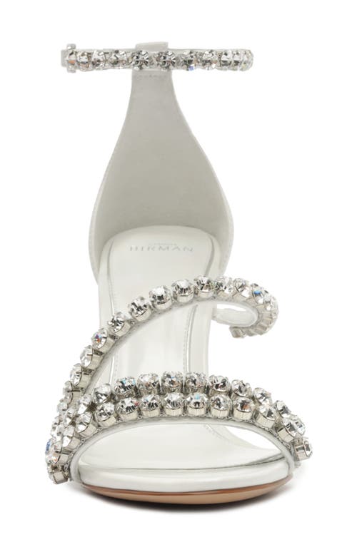 Alexandre Birman Something Blue Crystal Ankle Strap Bridal Sandal In White