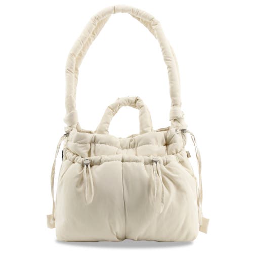 J World Puffy Convertible Tote With Adjustable Handles In Sand