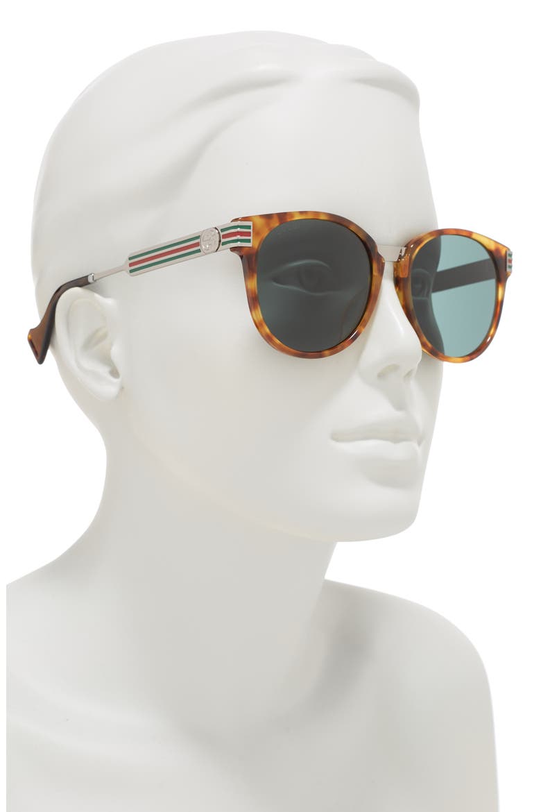 55mm Round Sunglasses, Alternate, color, HAVANA RUTHENIUM GREEN/ GRN