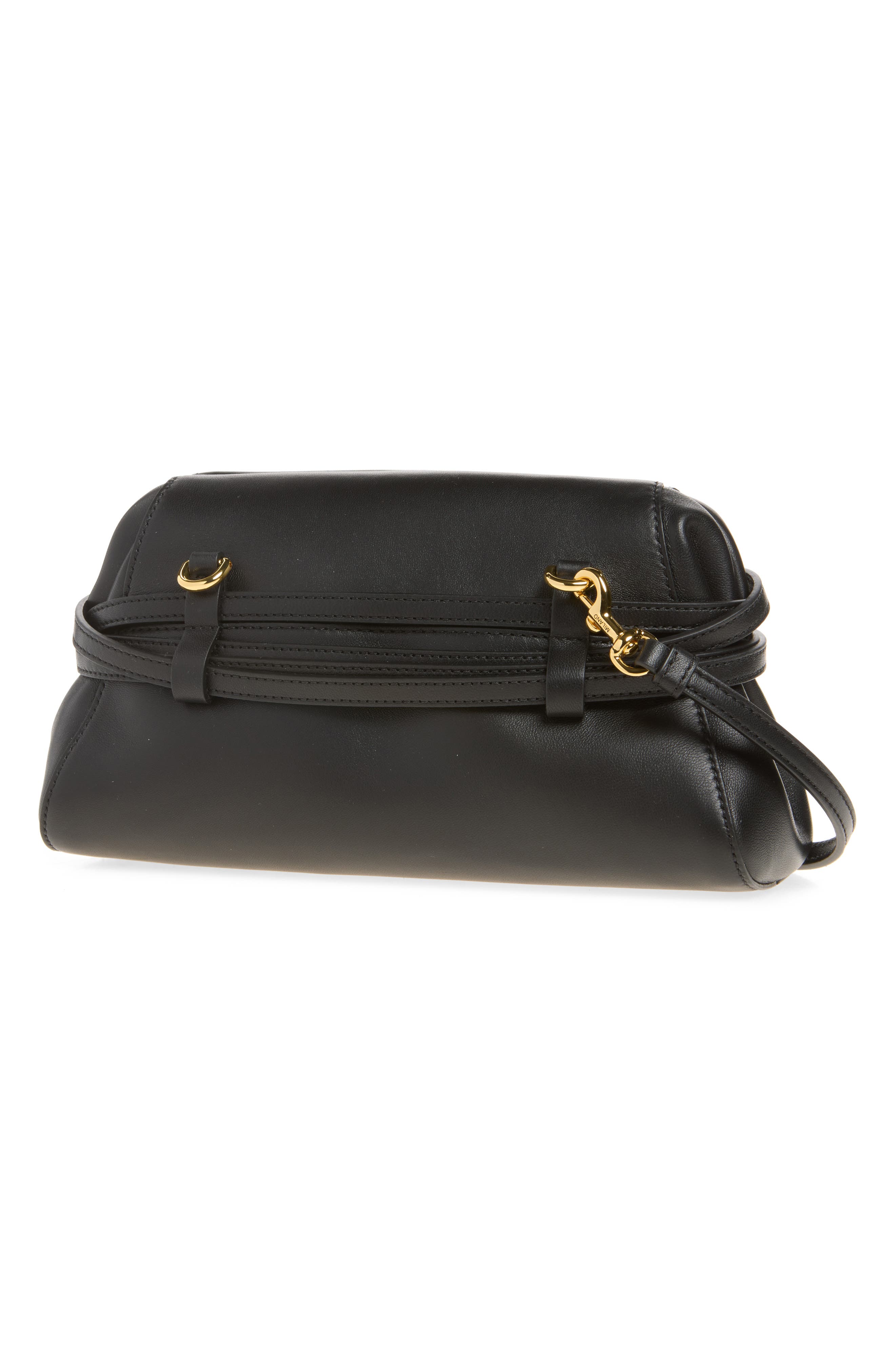 Soft Leather Clutch, Alternate, color, BLACK