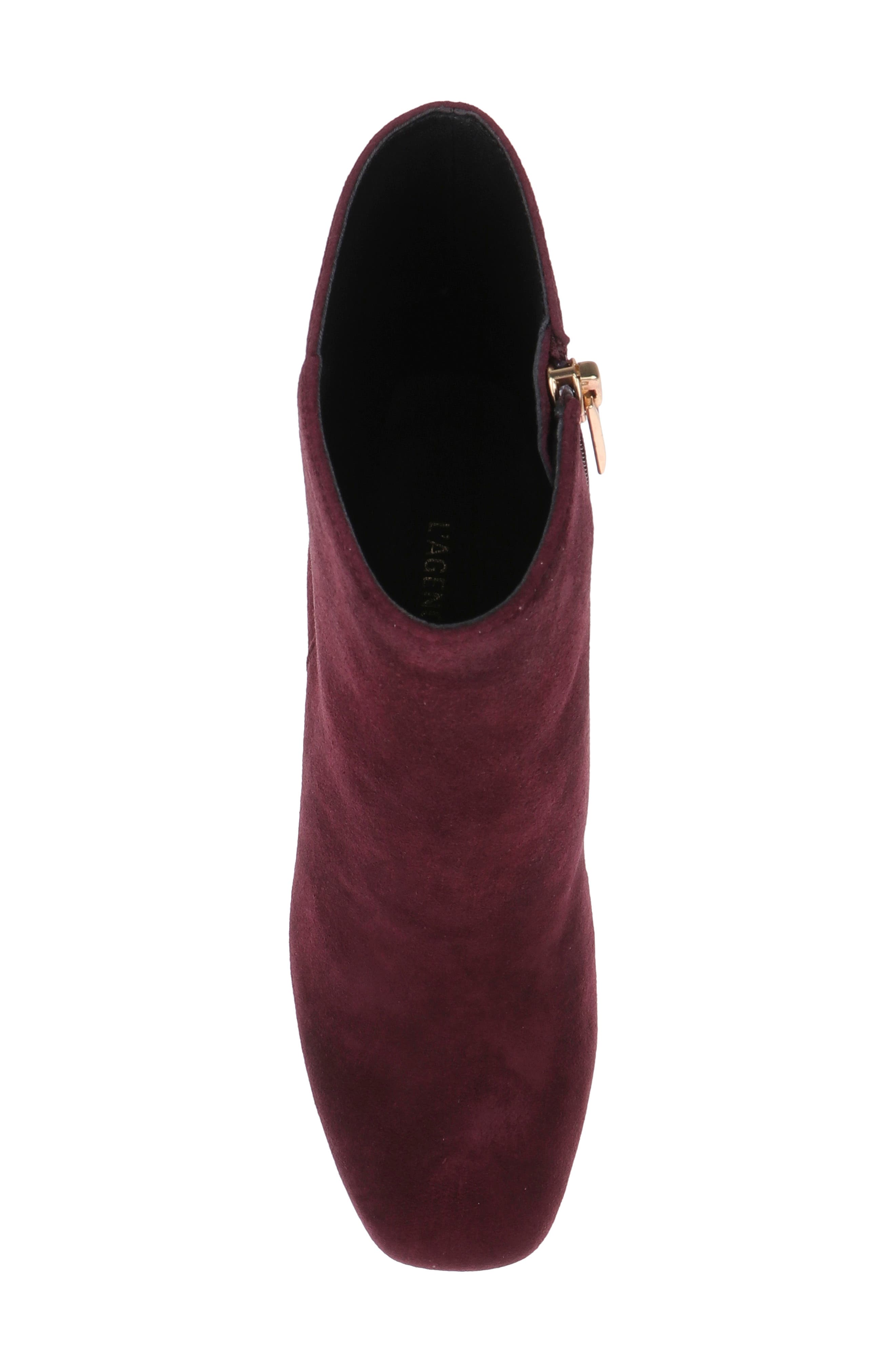 Soho Leather Platform Bootie, Alternate, color, BURGUNDY SUEDE