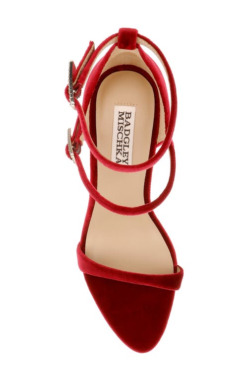 Badgley Mischka Collection Valencia Ankle Strap Sandal In Red