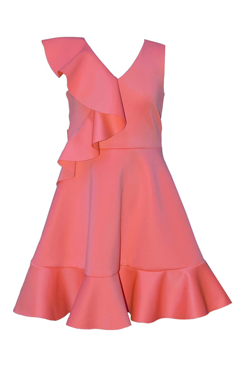 Kids' Sleeveless Ruffle Dress, Main, color, CORAL